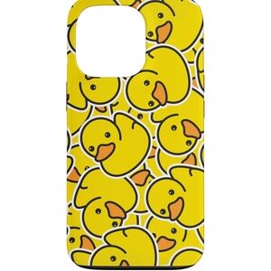 I phone 14p Yellow Duck Pattern Phone Case NWT
